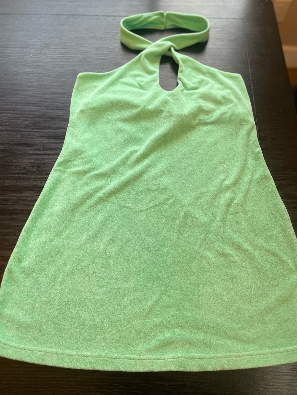 Fabletics NWOT Limited Edition Lime Sherbert Terry Cloth Cotton Halter Dress